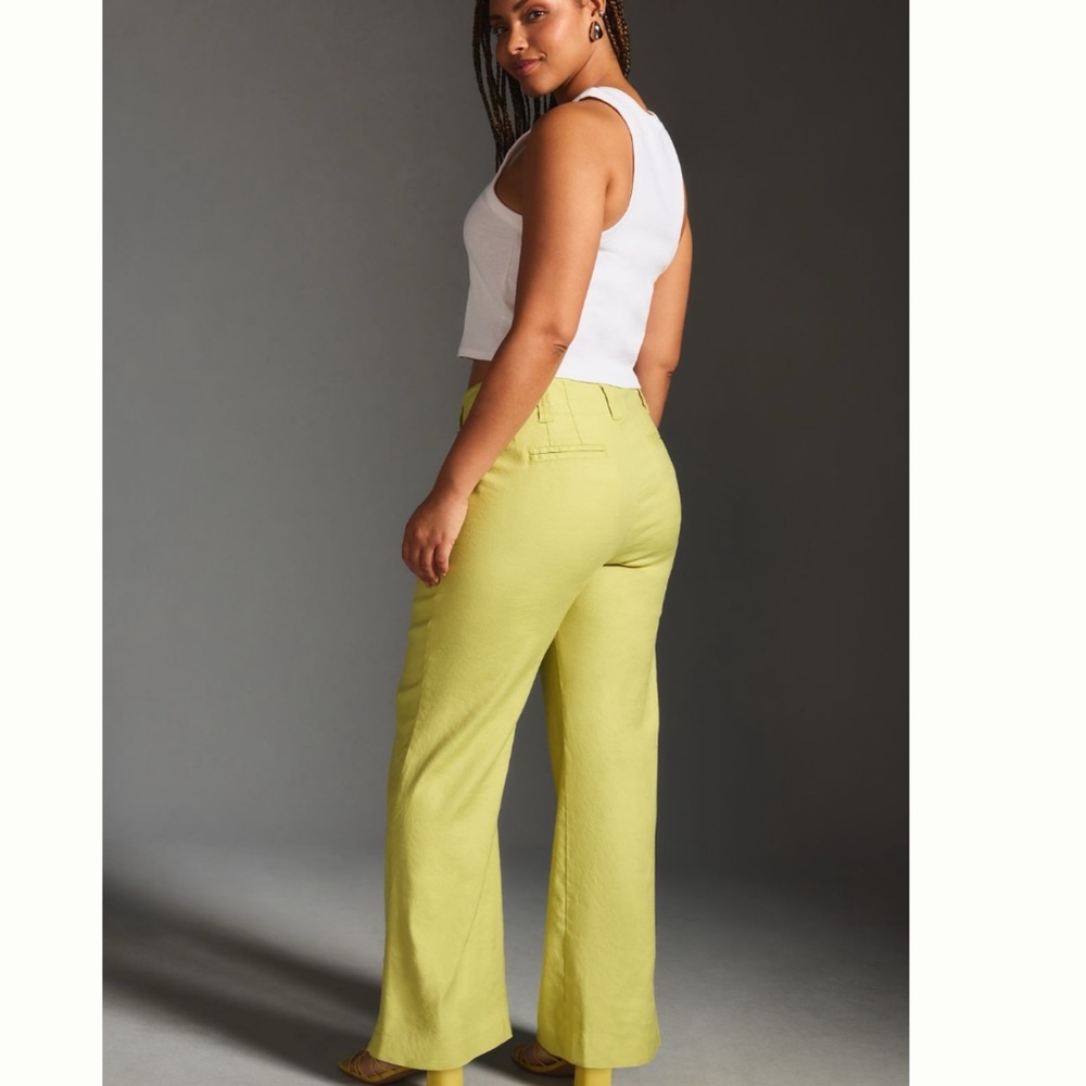 NWT Anthropologie Maeve The Naomi Linen Wide-Leg Flare Pants - Picture 6 of 13